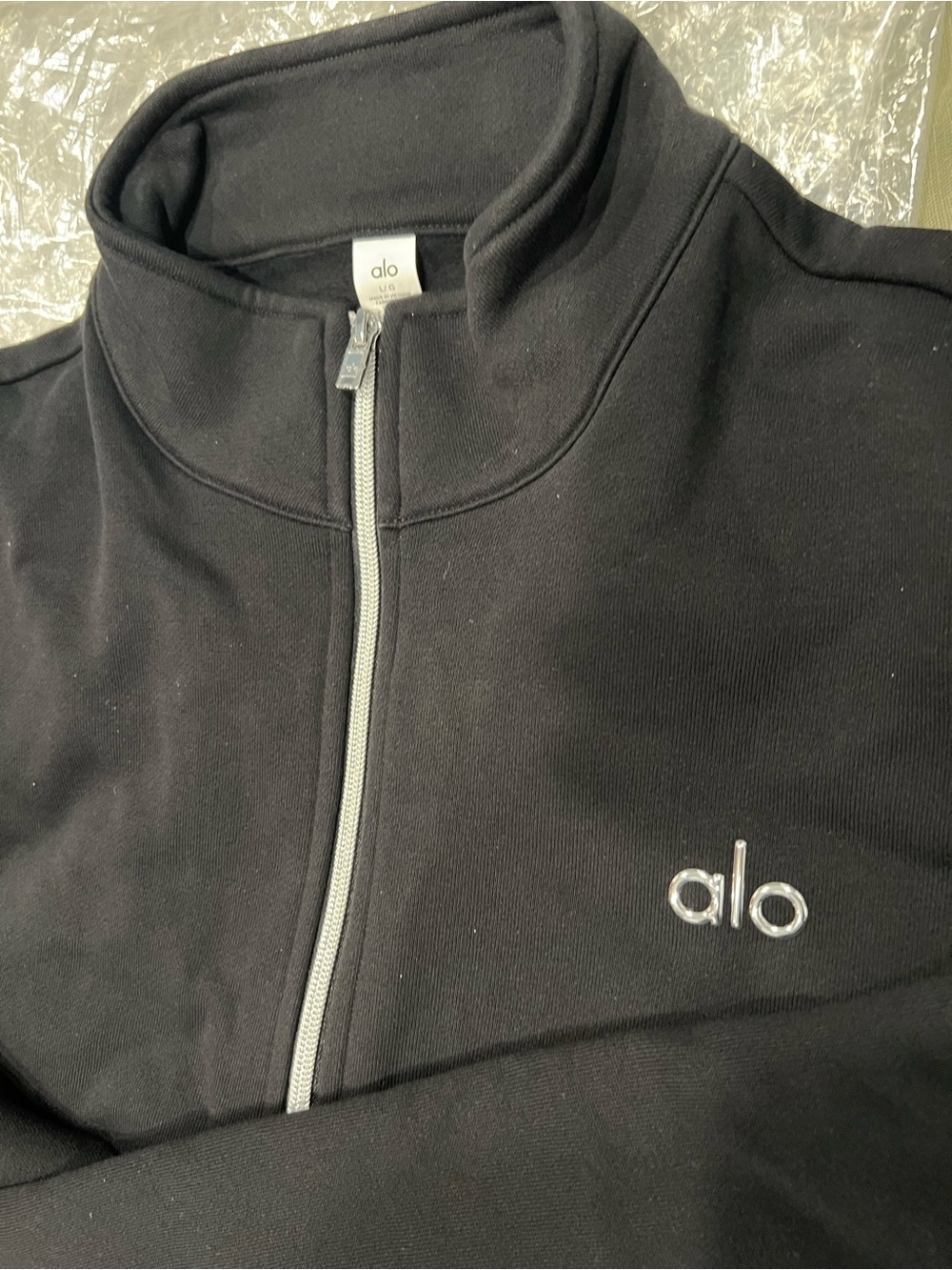 *NEW* ALO Yoga Accolade 1/4 Zip Pullover Sweatshirt - Black - L - Picture 7 of 8